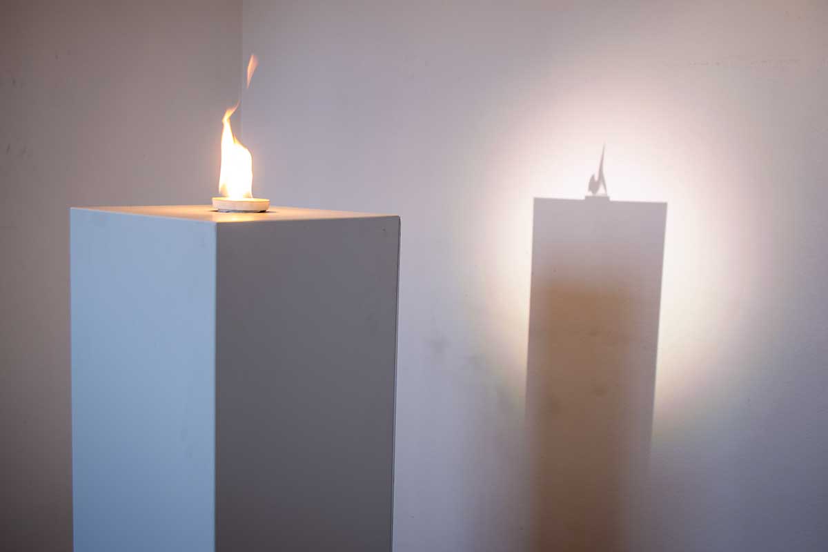 Shadow and Flame Sculpture by Interactive Artist Thomas Marcusson