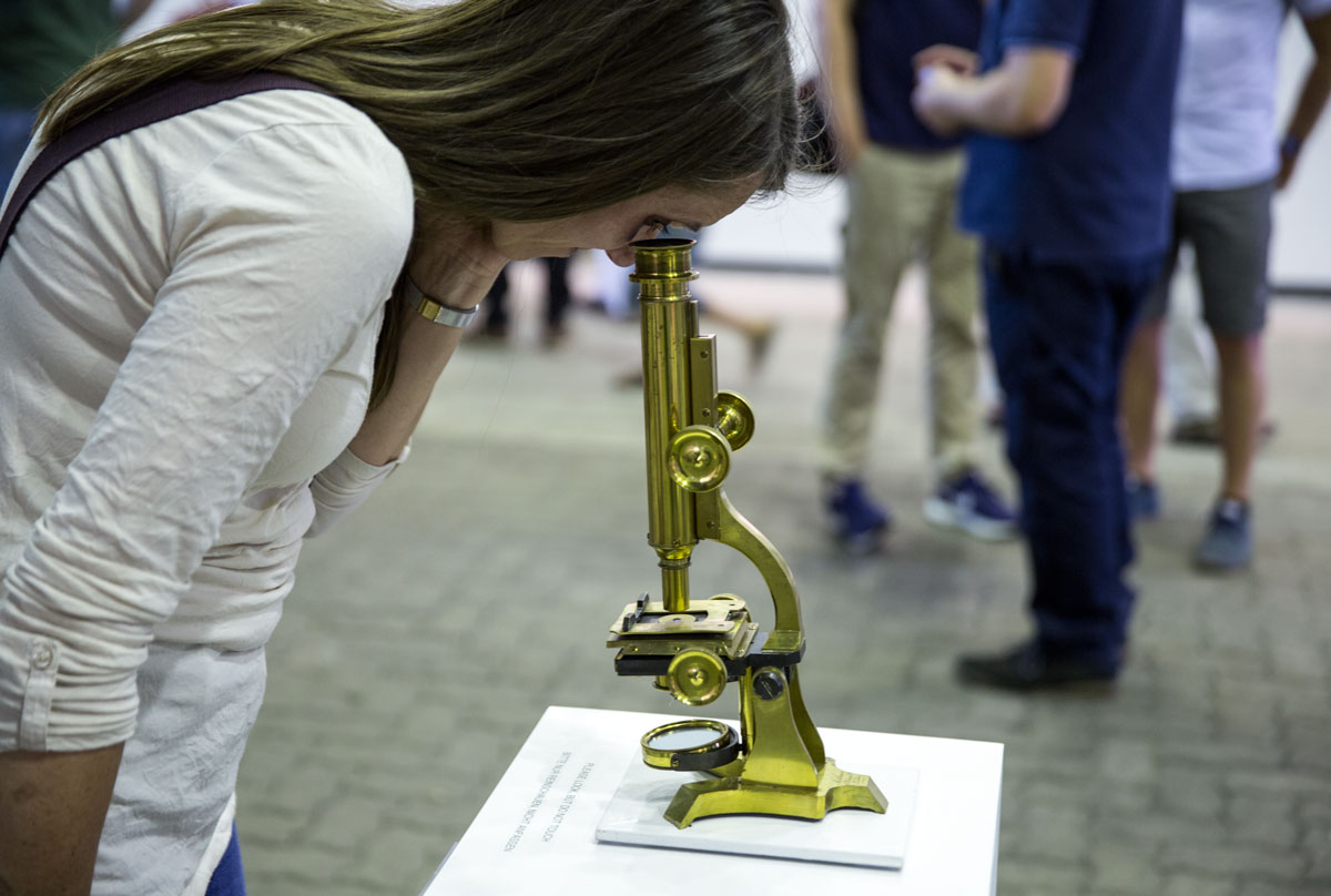 Microcinescope Scientific Sculpture by Interactive Artist Thomas Marcusson